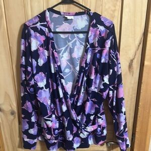 LuLaRoe Floral Top in Pink, Purple and Blue